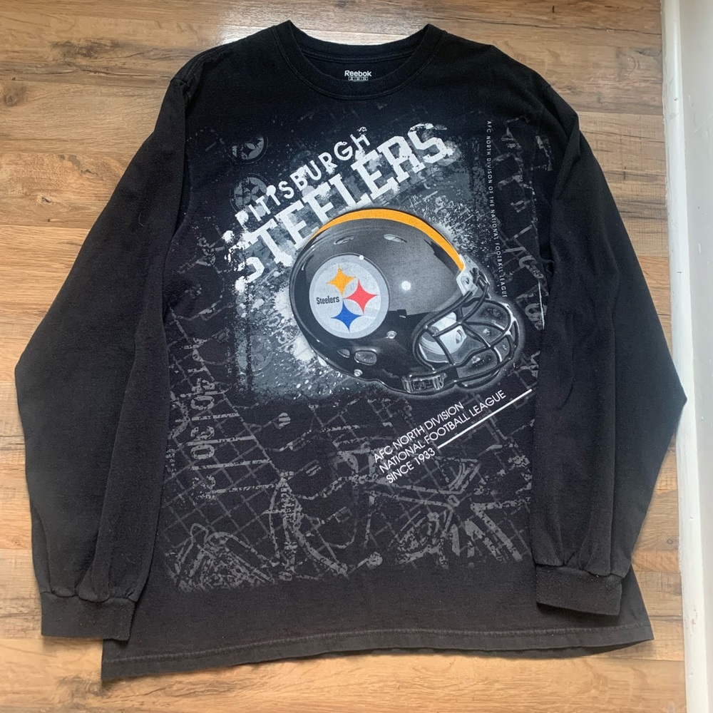 {Reebok} AFC Pittsburgh Steeler Long-sleeve Tee 2XL Vintage